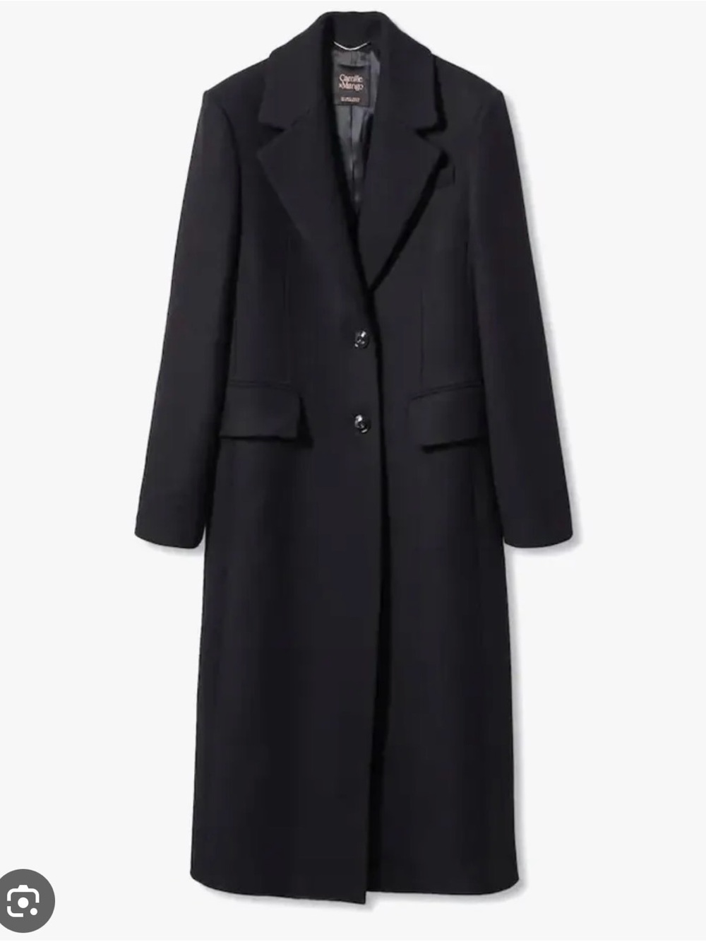 Mango x Camille Charriere Black Wool Coat